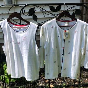 Christopher & Banks cotton twin sweater set. NWOT